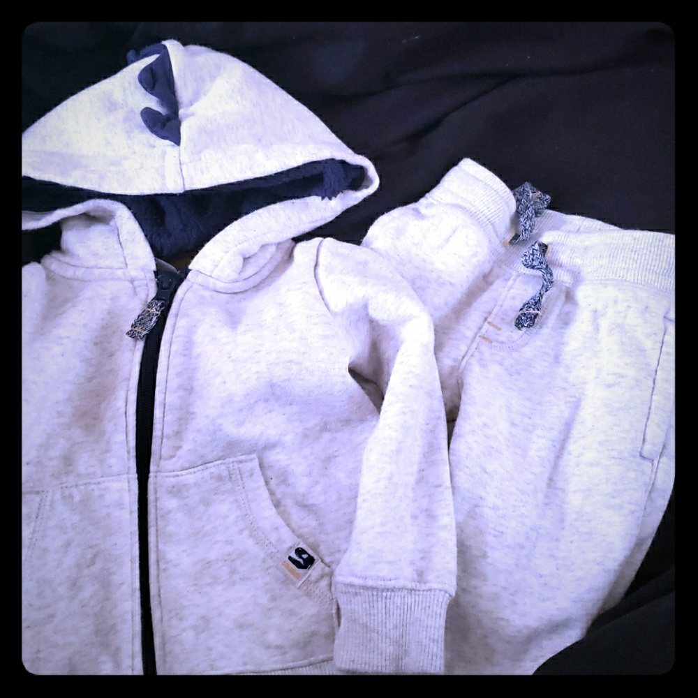 Carter's cream dinosaur sweatsuit